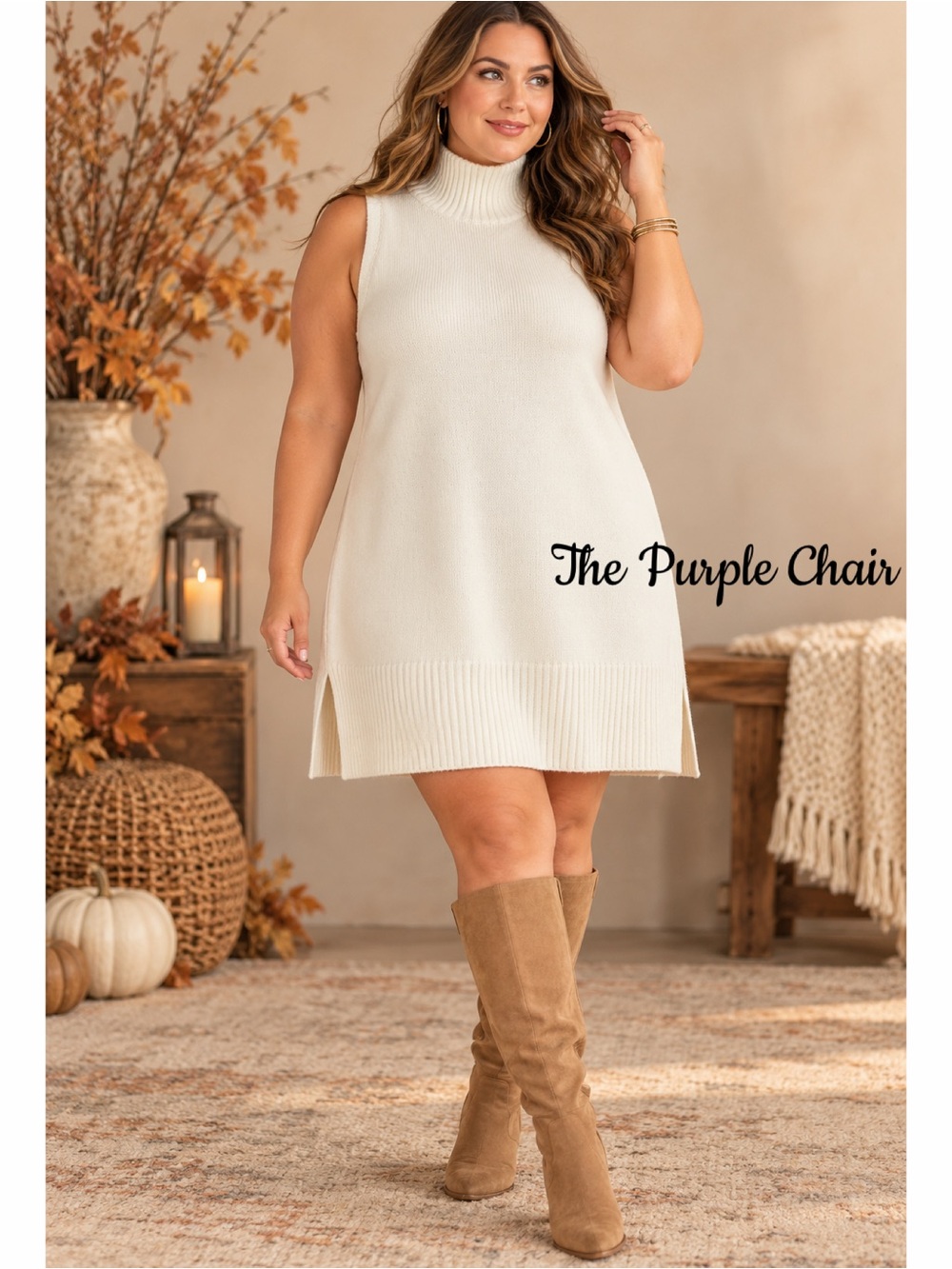 NWT White Sleeveless Ribbed Trim Wool Blend Sweater Dress XXXL